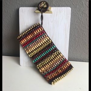 Fun colorful beaded clutch/ purse.